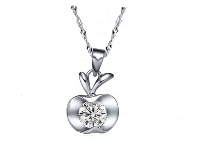 SS11017  S925 silver rhodium-plated apple pendant